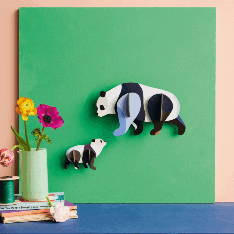 studio ROOF Wanddeko studio ROOF “Panda Family” | 3D Tierdeko aus Karton