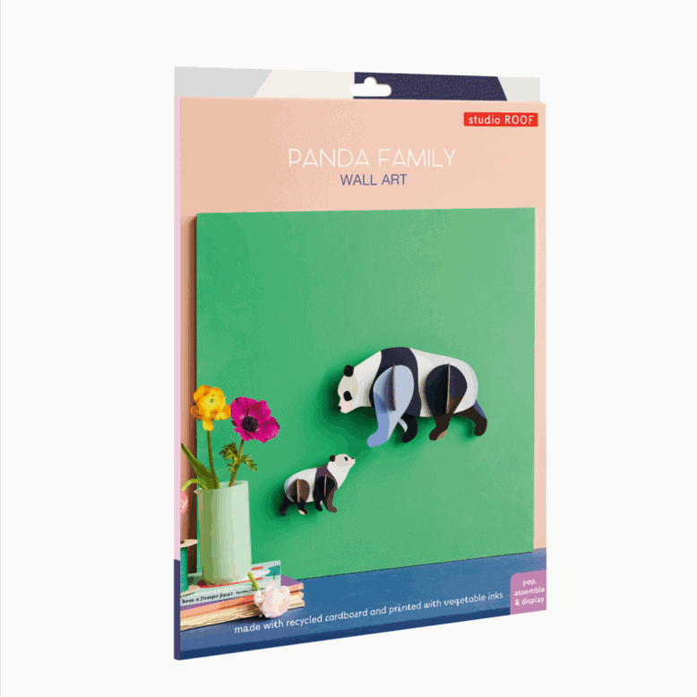 studio ROOF Wanddeko studio ROOF “Panda Family” | 3D Tierdeko aus Karton
