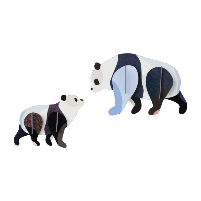 studio ROOF Wanddeko studio ROOF “Panda Family” | 3D Tierdeko aus Karton