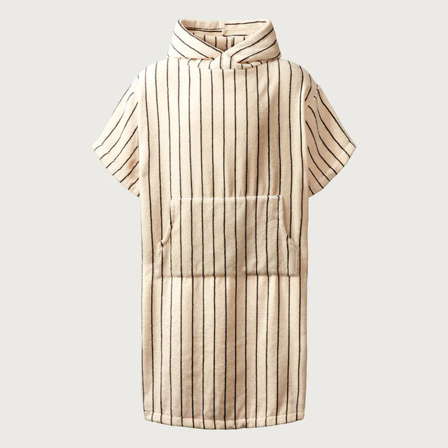 BONGUSTA Poncho „Naram Creme & Ink“ (S/M) | BONGUSTA | Gestreifter Poncho