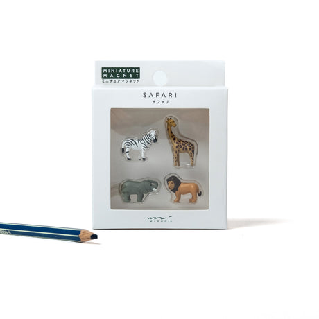Midori Magnete „Mini Safari“ | 4er-Set mit Tierfiguren | Midori