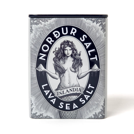 Nordur & Co Meersalzflocken Lava Metalldose 100g | Schwarzes Salz | Nordur & Co