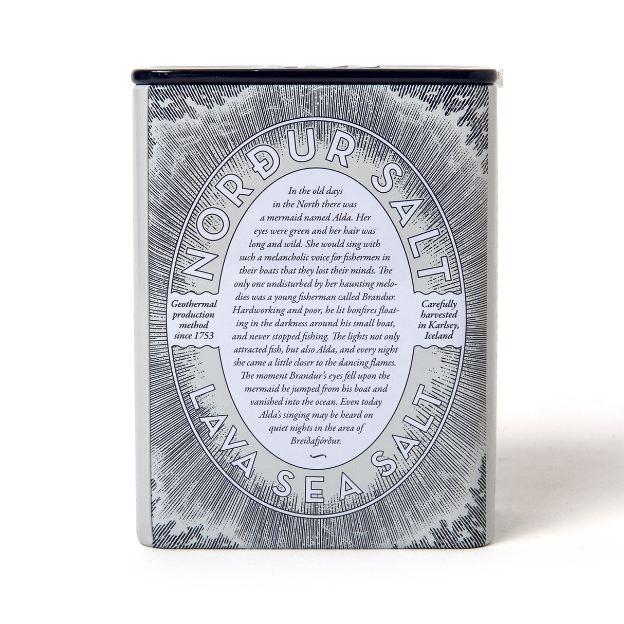 Nordur & Co Meersalzflocken Lava Metalldose 100g | Schwarzes Salz | Nordur & Co