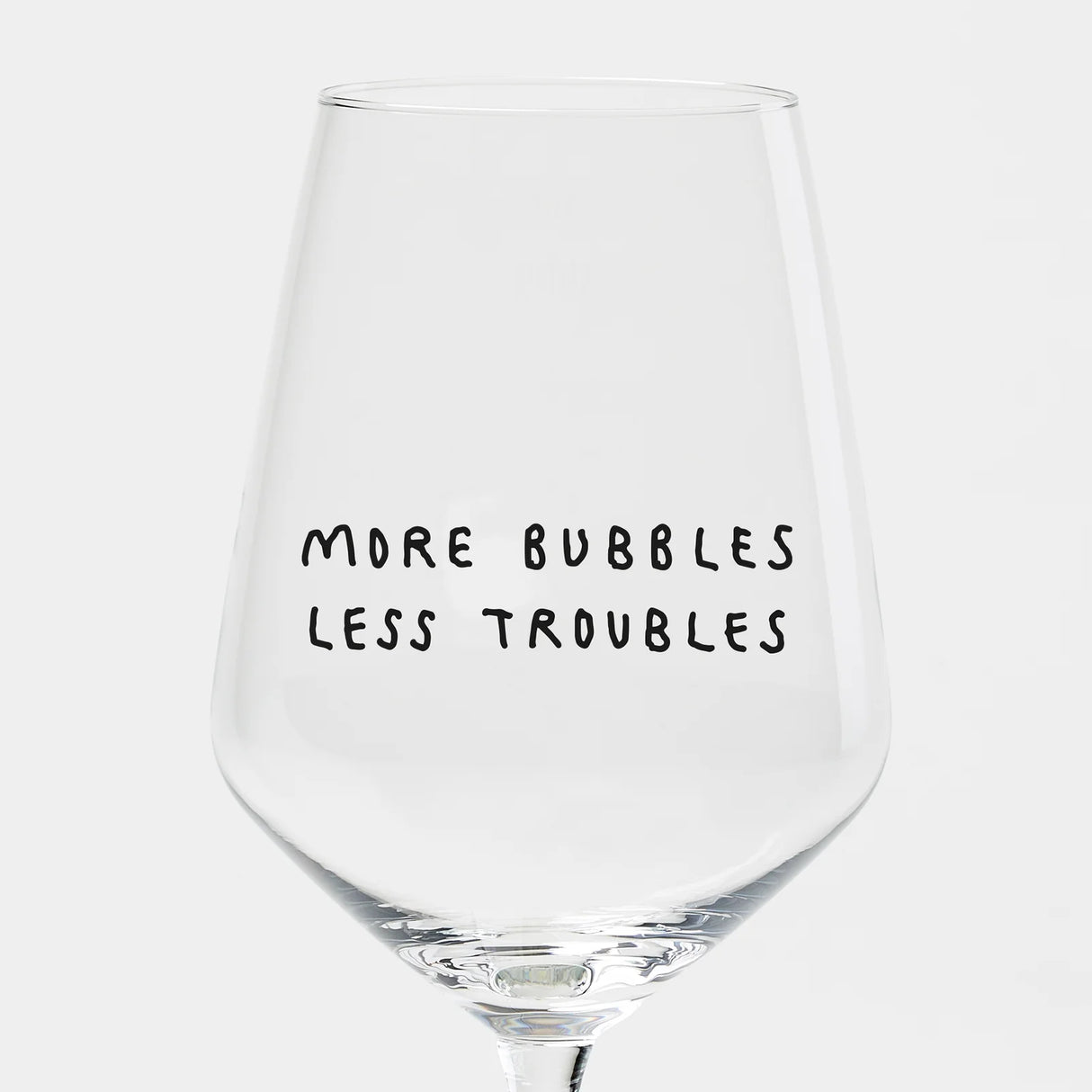 selekkt Weinglas „More Bubbles Less Troubles“ | Mehr Spaß im Glas | selekkt