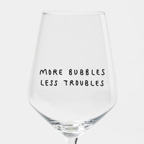 selekkt Weinglas „More Bubbles Less Troubles“ | Mehr Spaß im Glas | selekkt