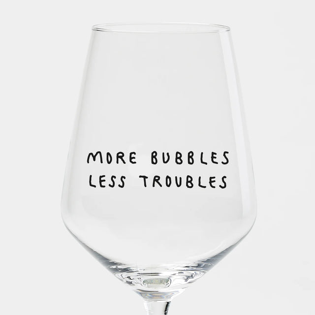 selekkt Weinglas „More Bubbles Less Troubles“ | Mehr Spaß im Glas | selekkt