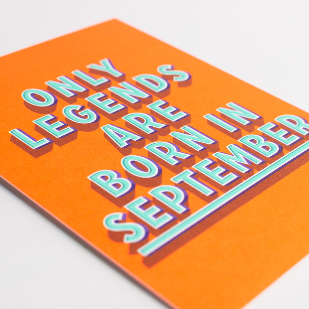 Edition SCHEE Postkarte Edition SCHEE "Only Legends are born in September" | A6