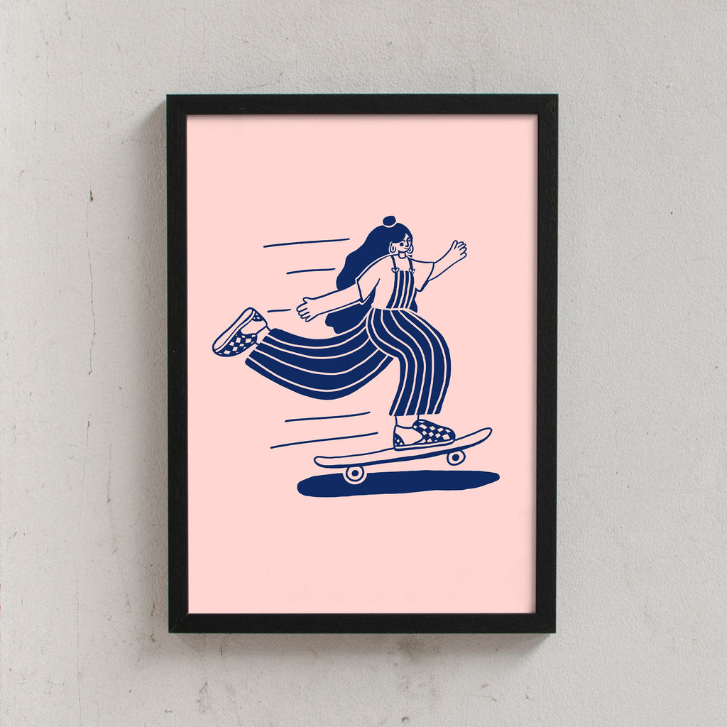Edition Schee Skate Girl (Din A3) | Fine Art Print von Edition SCHEE schwarz