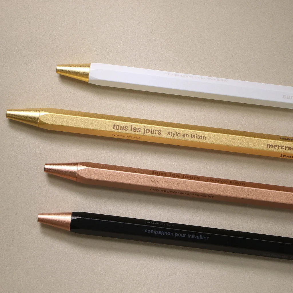 MARK’S Inc. Stift Brass MARK’S Inc. "Ballpoint Pen Days Black" | mit klassisch schwarzer, wasserfester Tinte