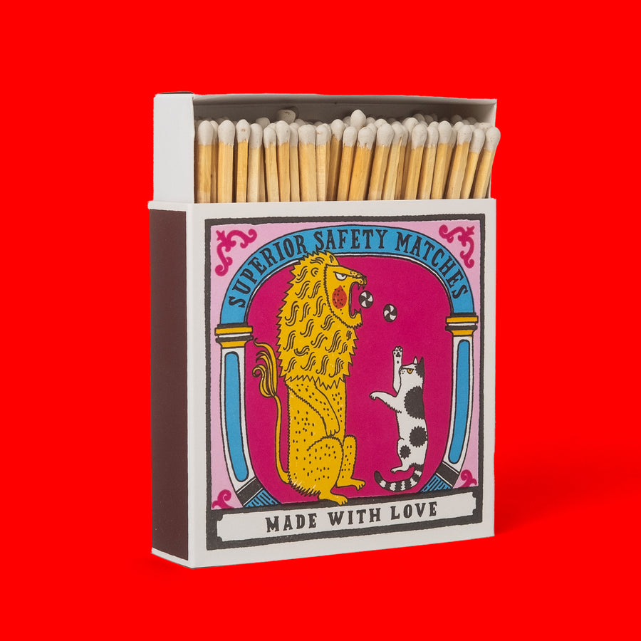 Archivist Lange Streichhölzer "Big Cat Little Cat" von The Archivist | 100 Stück in Square Matchbox
