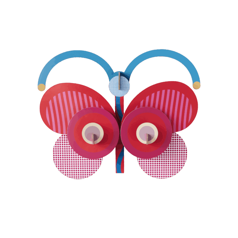 studio ROOF Wanddeko studio ROOF “Stripy Butterfly” | Schmetterlingsdeko aus Karton