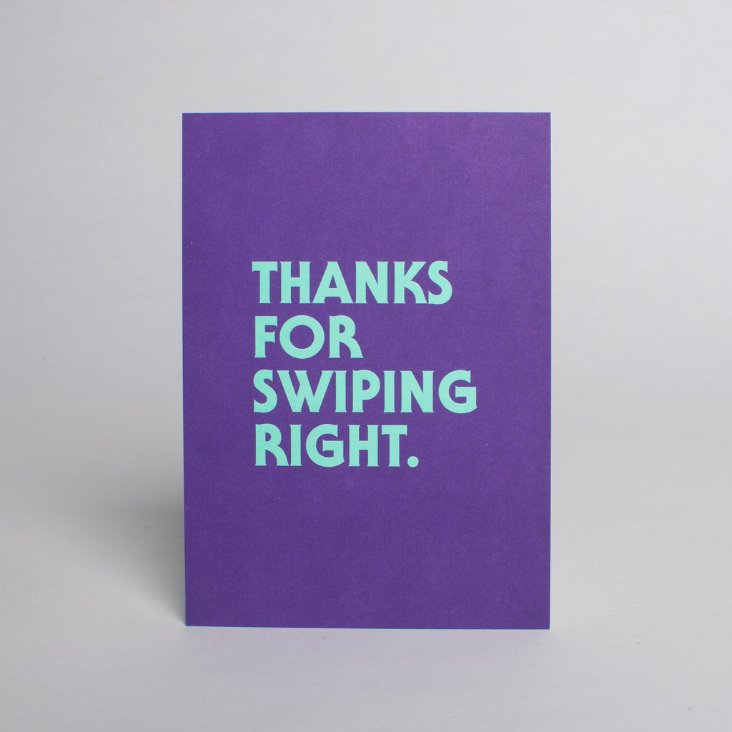 Edition SCHEE Postkarte "Thanks for swiping right"
