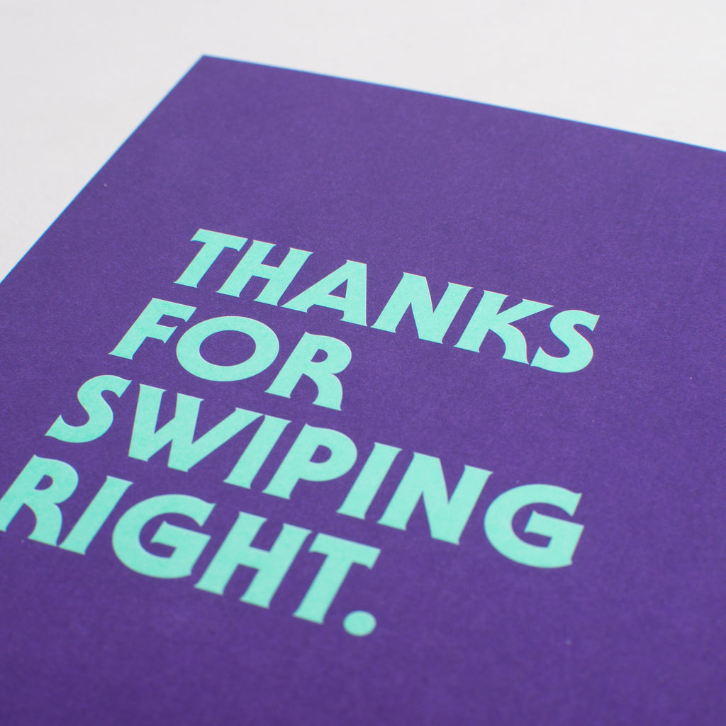 Edition SCHEE Postkarte "Thanks for swiping right"
