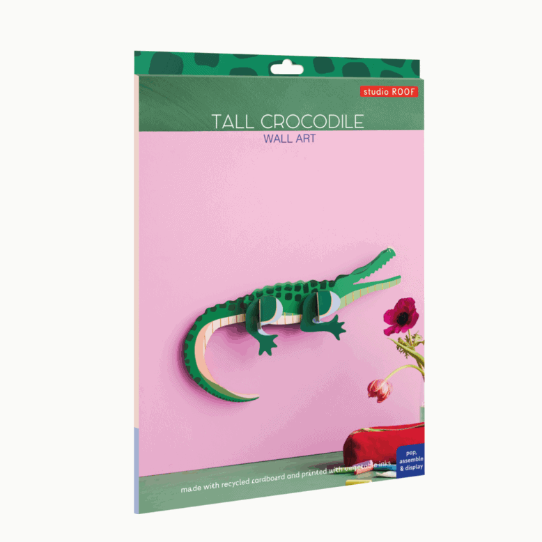 studio ROOF Wanddeko studio ROOF “Tall Crocodile” | Bunte Krokodil-Deko aus Karton