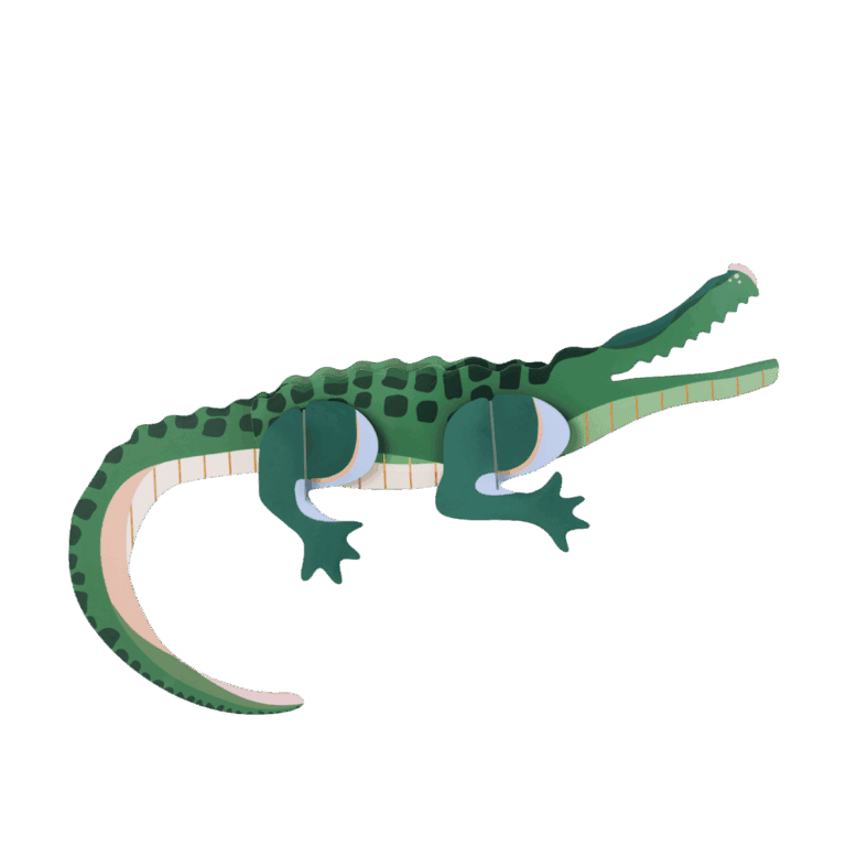 studio ROOF Wanddeko studio ROOF “Tall Crocodile” | Bunte Krokodil-Deko aus Karton