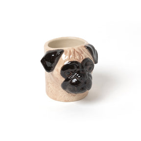 Quail Ceramics Übertopf „Flower Pot Mini Pug“ | Hundekopf-Design | Quail Ceramics
