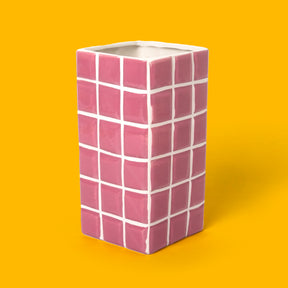 &Klevering Vase &Klevering “Kachel Pink” | 10,5x21 cm | Romantisches Flair