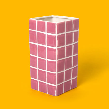&Klevering Vase &Klevering “Kachel Pink” | 10,5x21 cm | Romantisches Flair