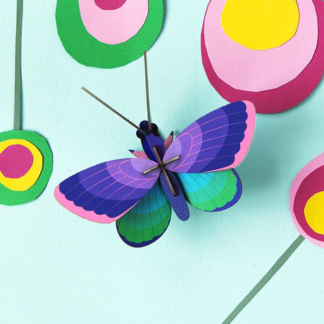 studio ROOF Wanddeko Blue copper butterfly | DIY 3D Objekt von Studio Roof