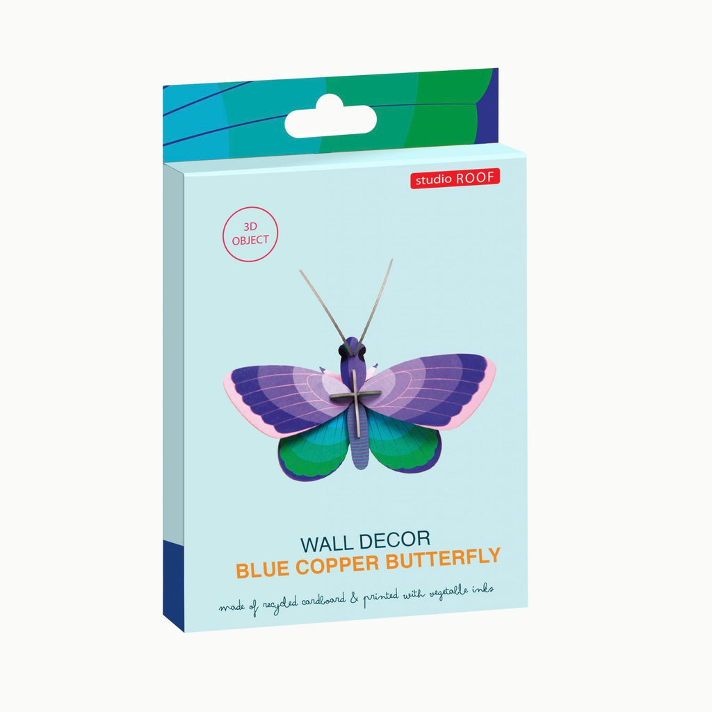 studio ROOF Wanddeko Blue copper butterfly | DIY 3D Objekt von Studio Roof