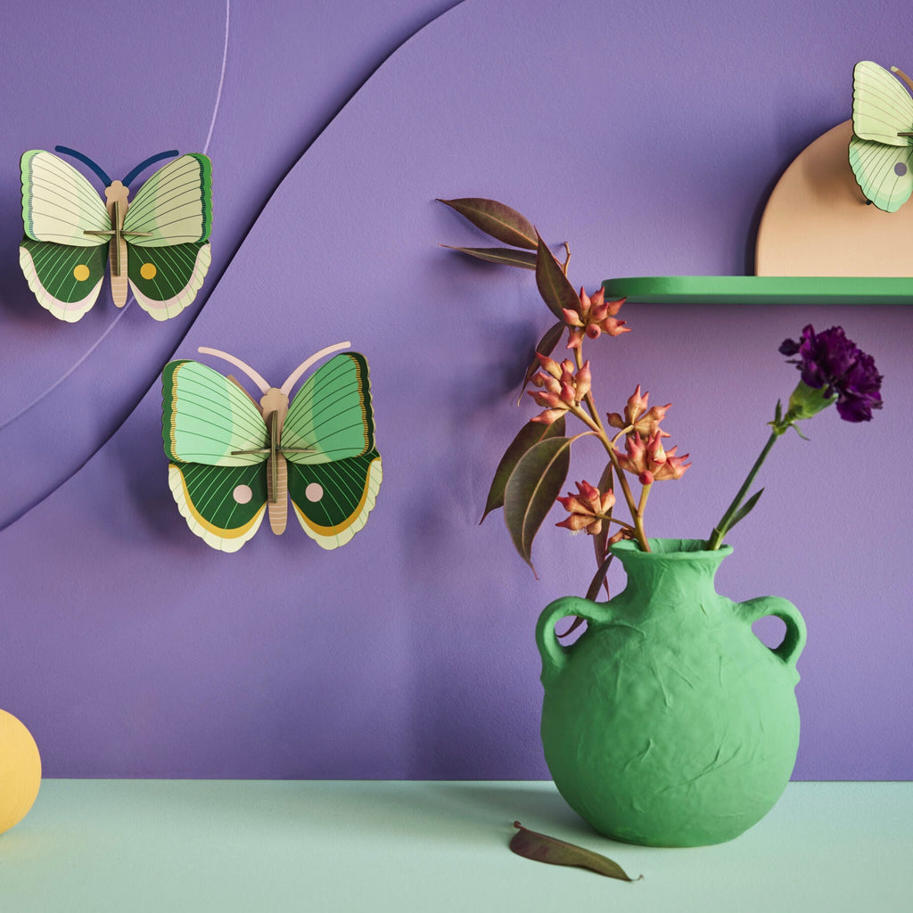 studio ROOF Wanddeko Fern striped butterflies (3er Set) | DIY 3D Objekt von Studio Roof