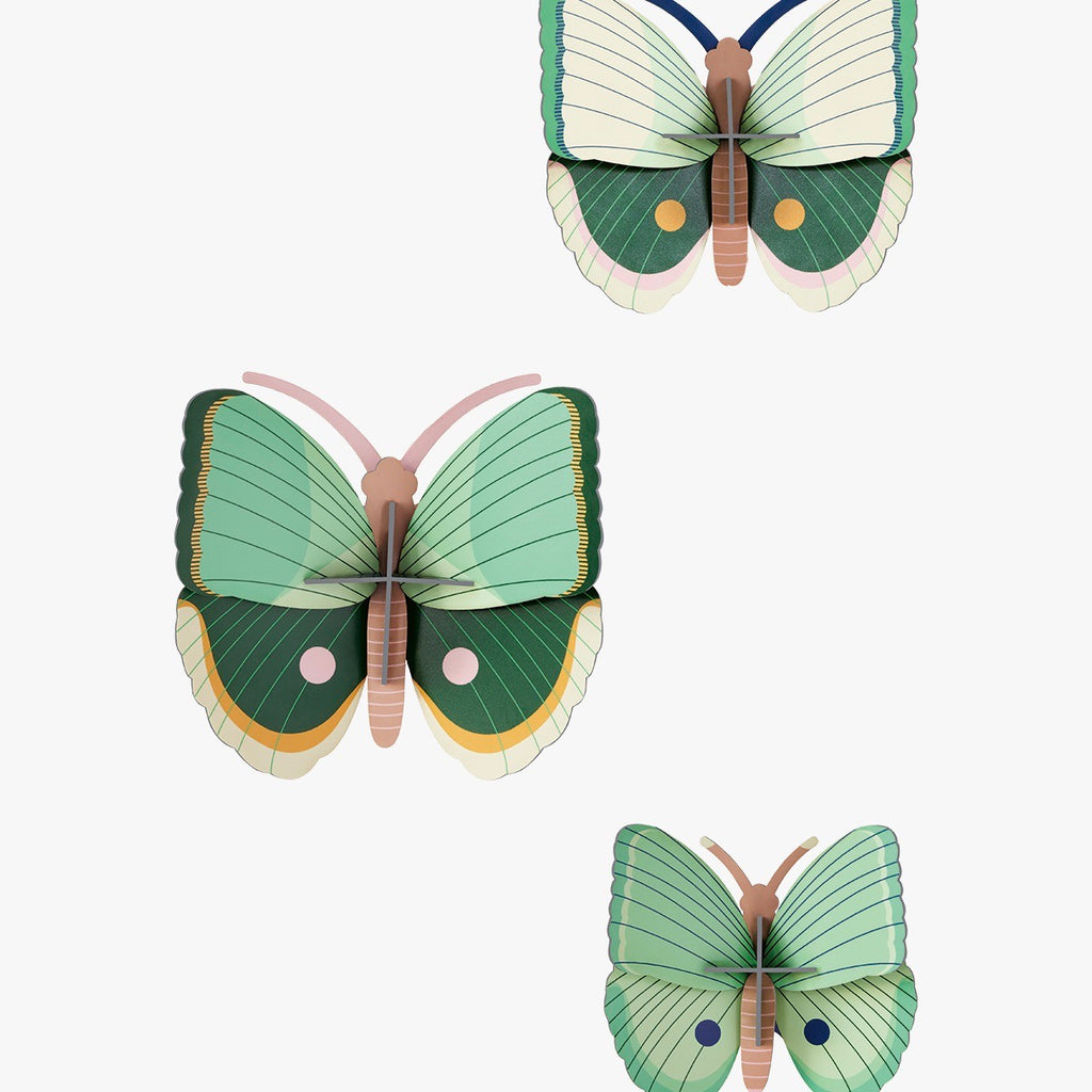 studio ROOF Wanddeko Fern striped butterflies (3er Set) | DIY 3D Objekt von Studio Roof