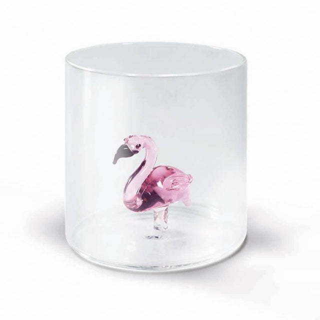 WD Lifestyle Glas “Flamingo” 250 ml | Tropisches Design | WD Lifestyle