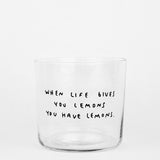 YAHYA Studio Trinkglas "When life gives you lemons"
