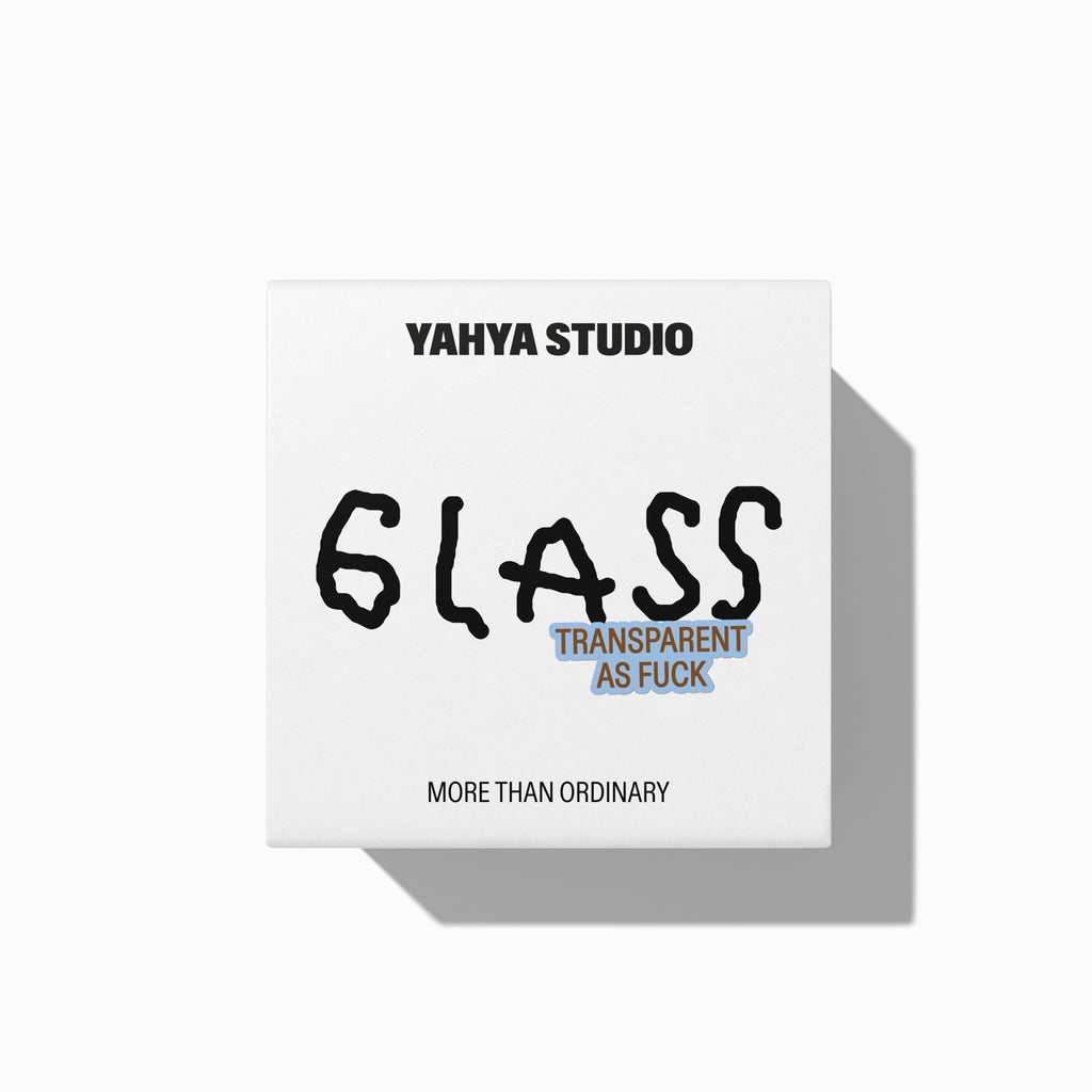 YAHYA Studio Trinkglas "Transparent as fuck"