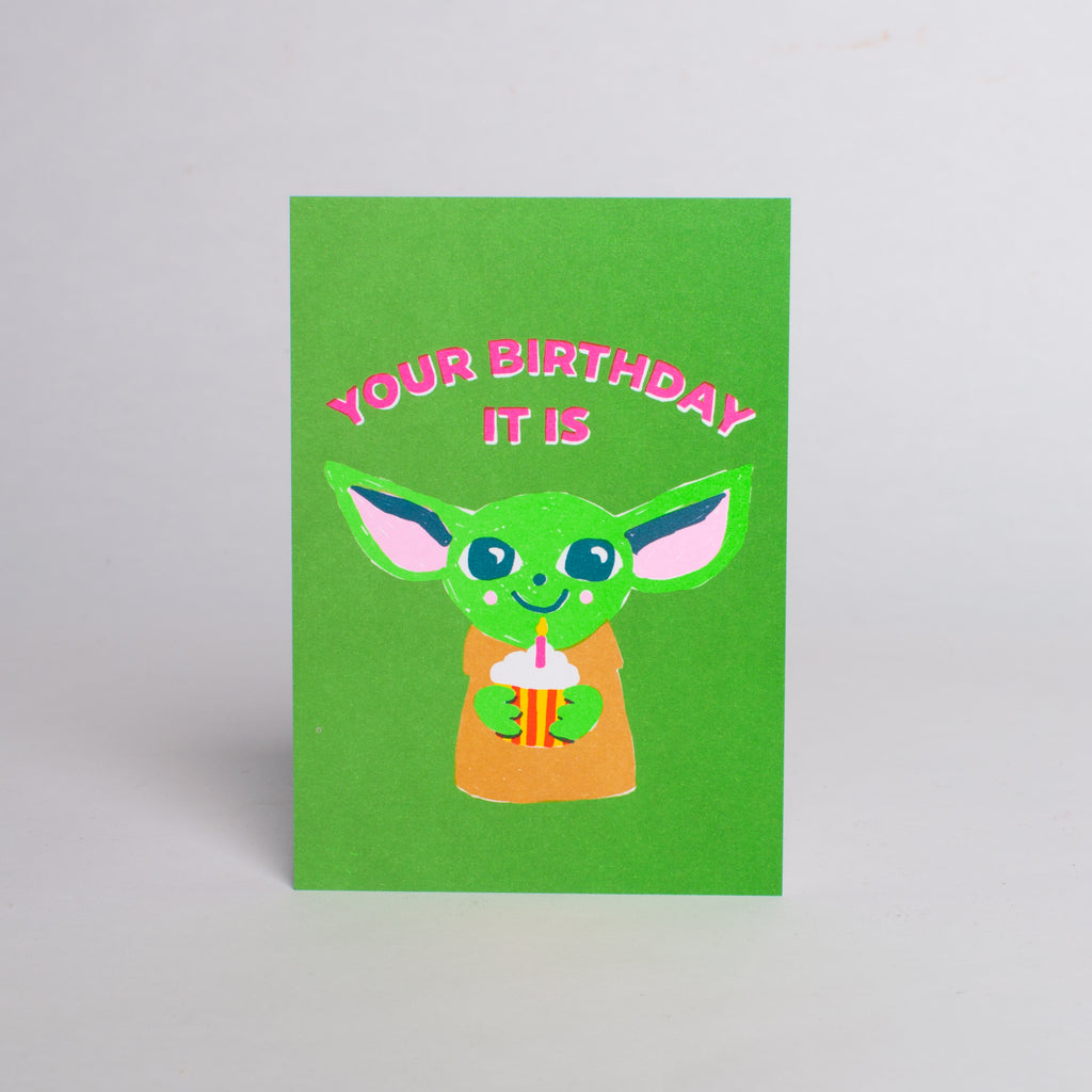 Edition SCHEE Postkarte Edition SCHEE "Your birthday it is" | Bunte DIN A6 Karte