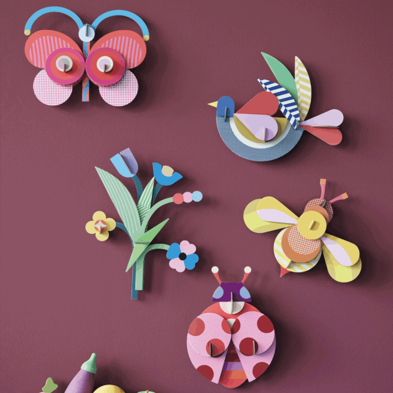 studio ROOF Wanddeko studio ROOF “Stripy Butterfly” | Schmetterlingsdeko aus Karton