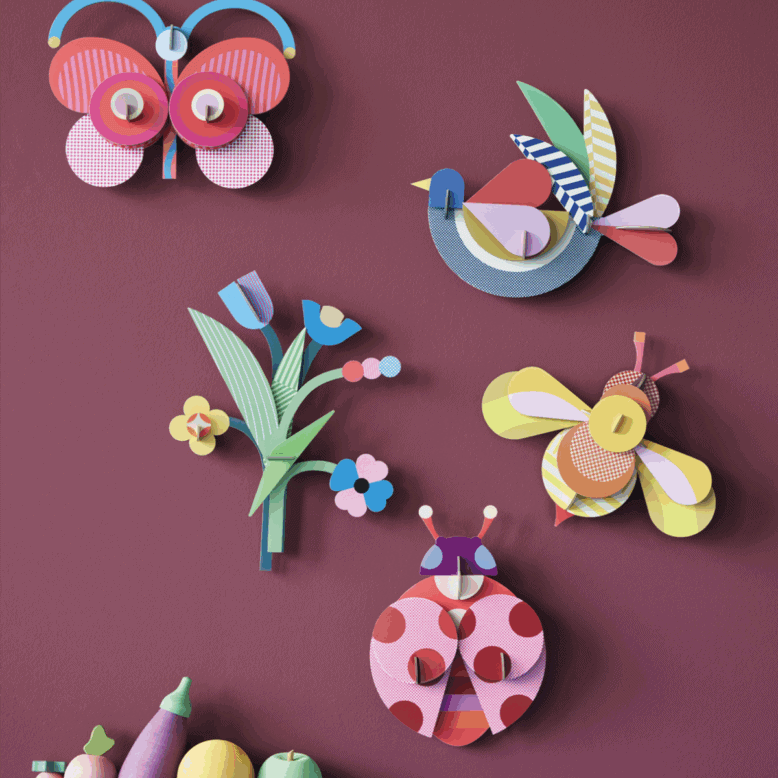 studio ROOF Wanddeko studio ROOF “Dotted Lady” | Marienkäferdeko aus Karton