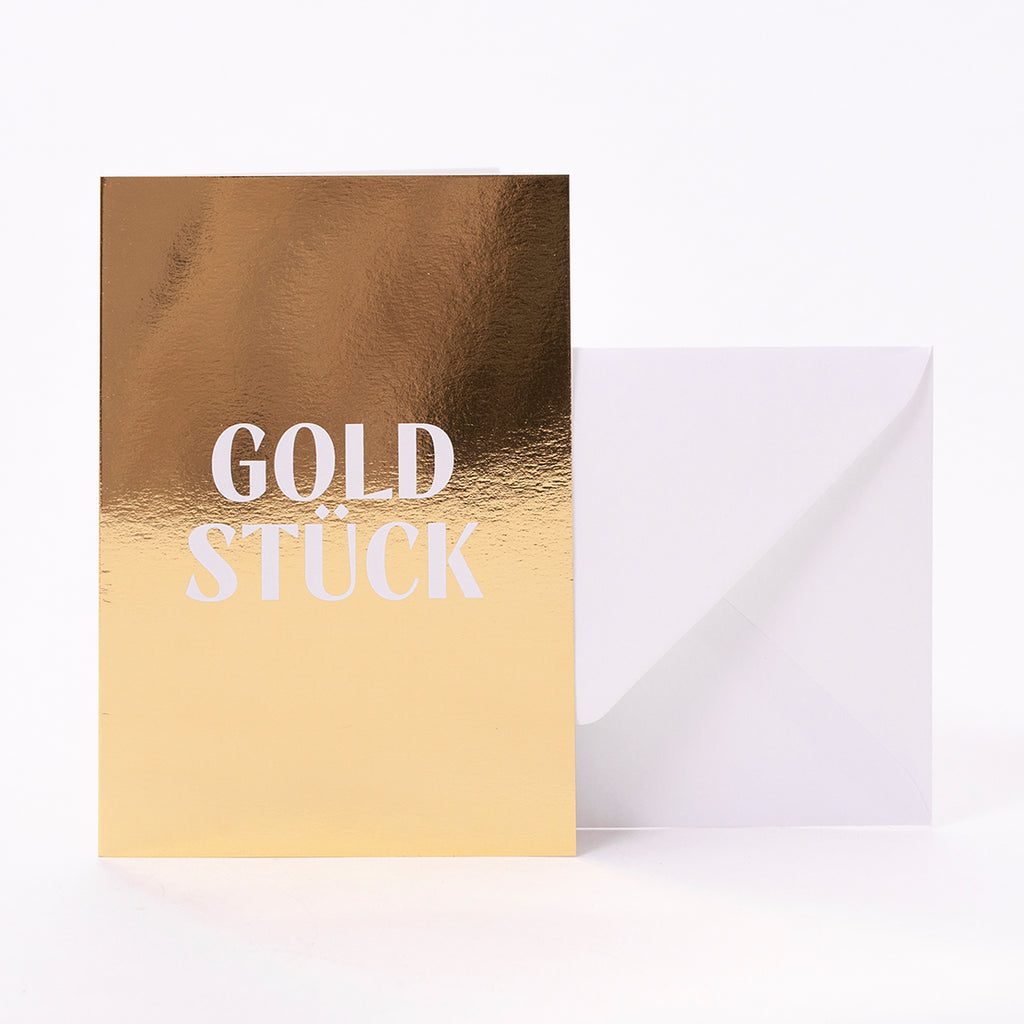 Edition SCHEE Grusskarte "Goldstück" Gold