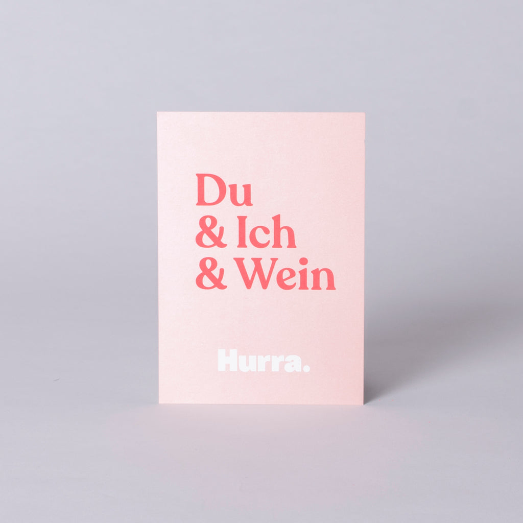 Edition SCHEE Postkarte "HURRA Du & Ich & Wein"