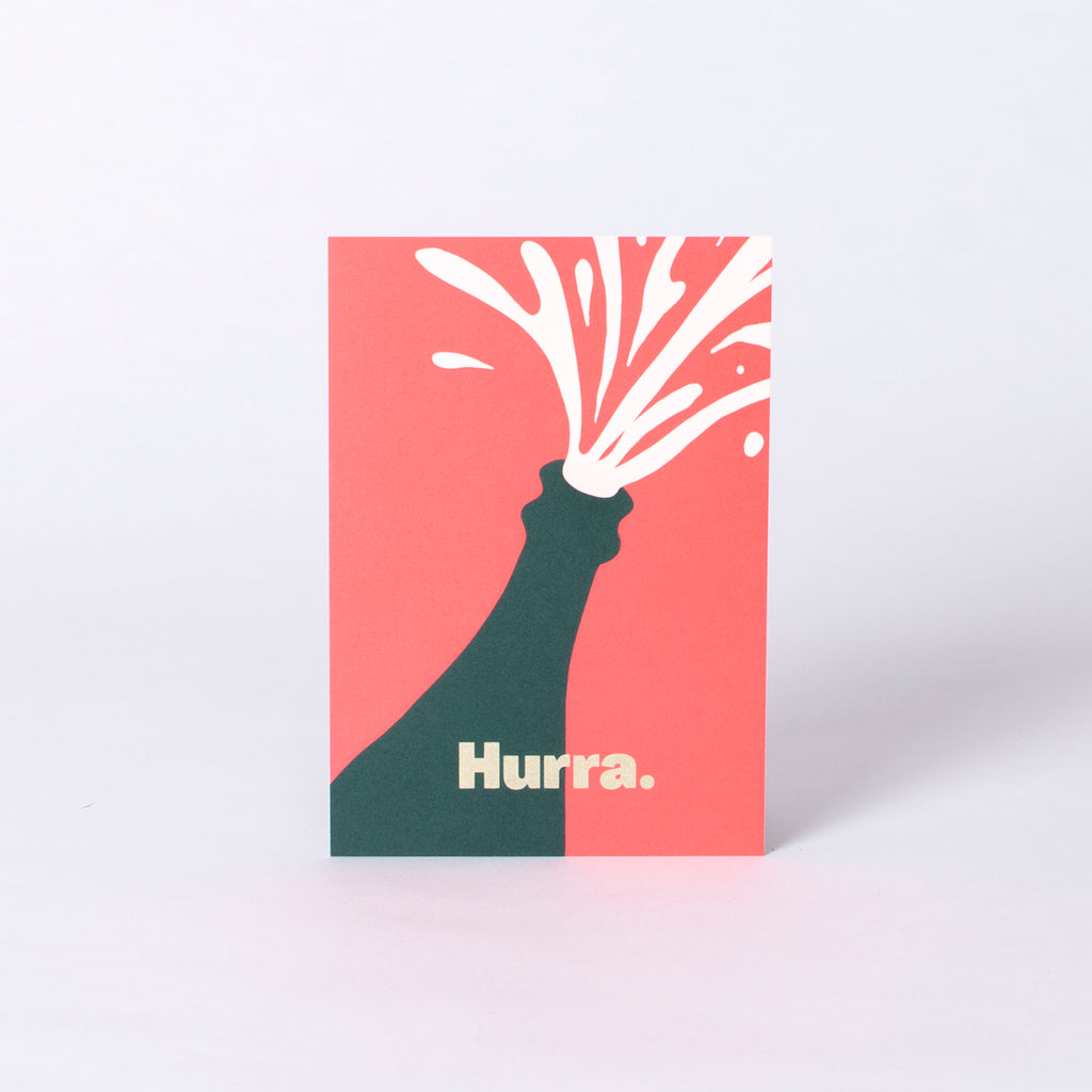 Edition SCHEE Postkarte "HURRA Sektflasche"