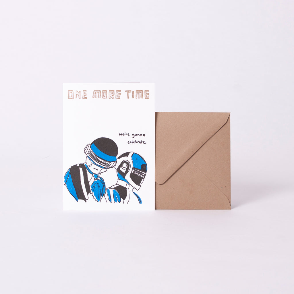 Superjuju Grußkarte "Daft Punk - Celebrate" von Superjuju | Din-A6 Klappkarte mit passendem Umschlag