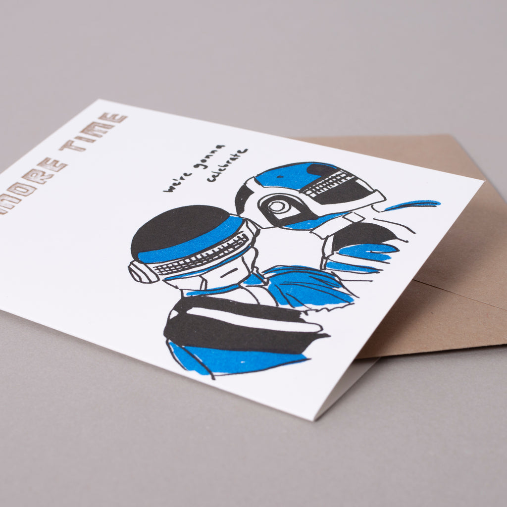 Superjuju Grußkarte "Daft Punk - Celebrate" von Superjuju | Din-A6 Klappkarte mit passendem Umschlag