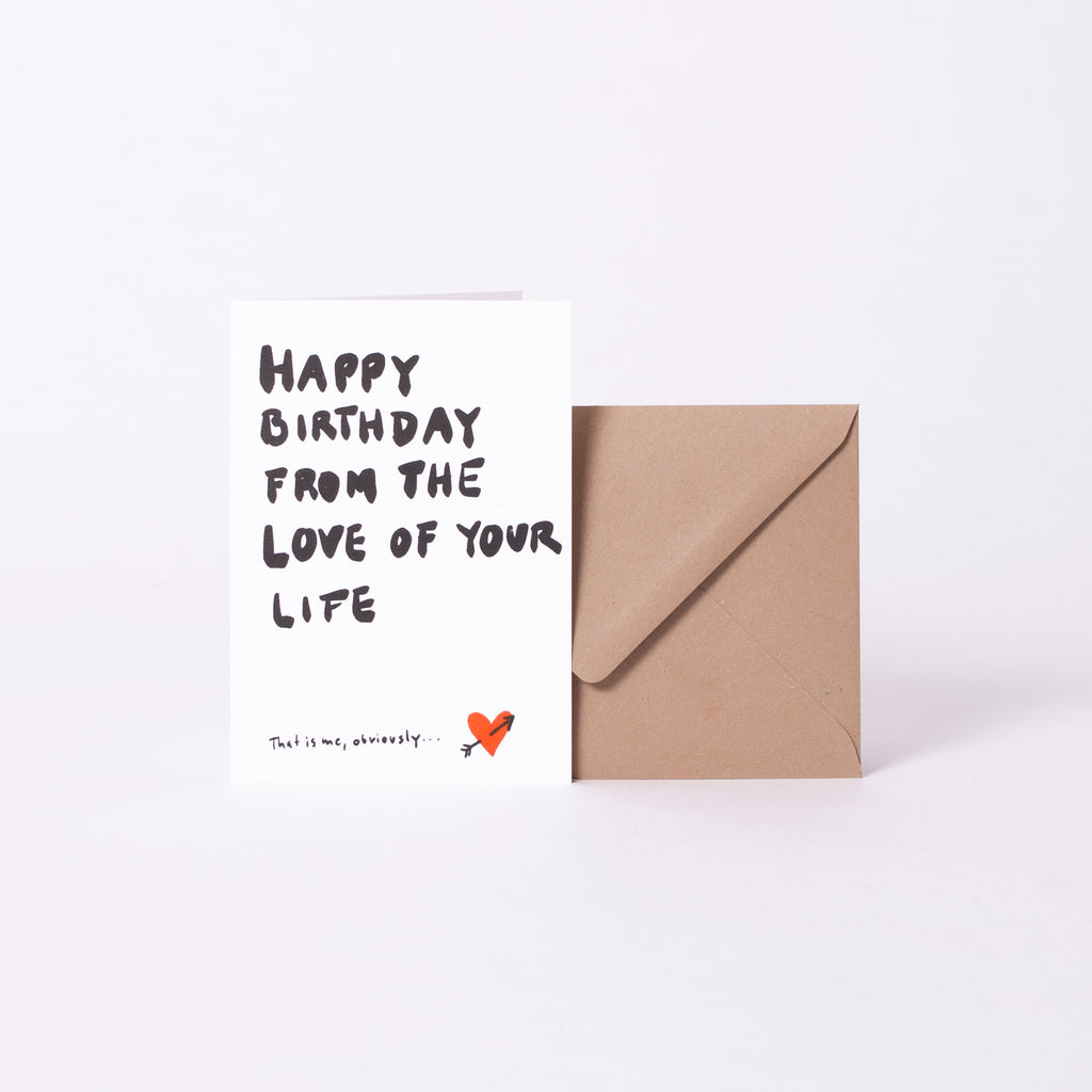 Superjuju Grußkarte "From the Love of your Life" von Superjuju | Din-A6 Klappkarte mit passendem Umschlag