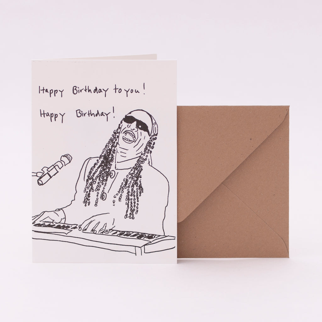 Superjuju Grußkarte "Stevie Wonder Happy Birthday" von Superjuju | Din-A6 Klappkarte mit passendem Umschlag