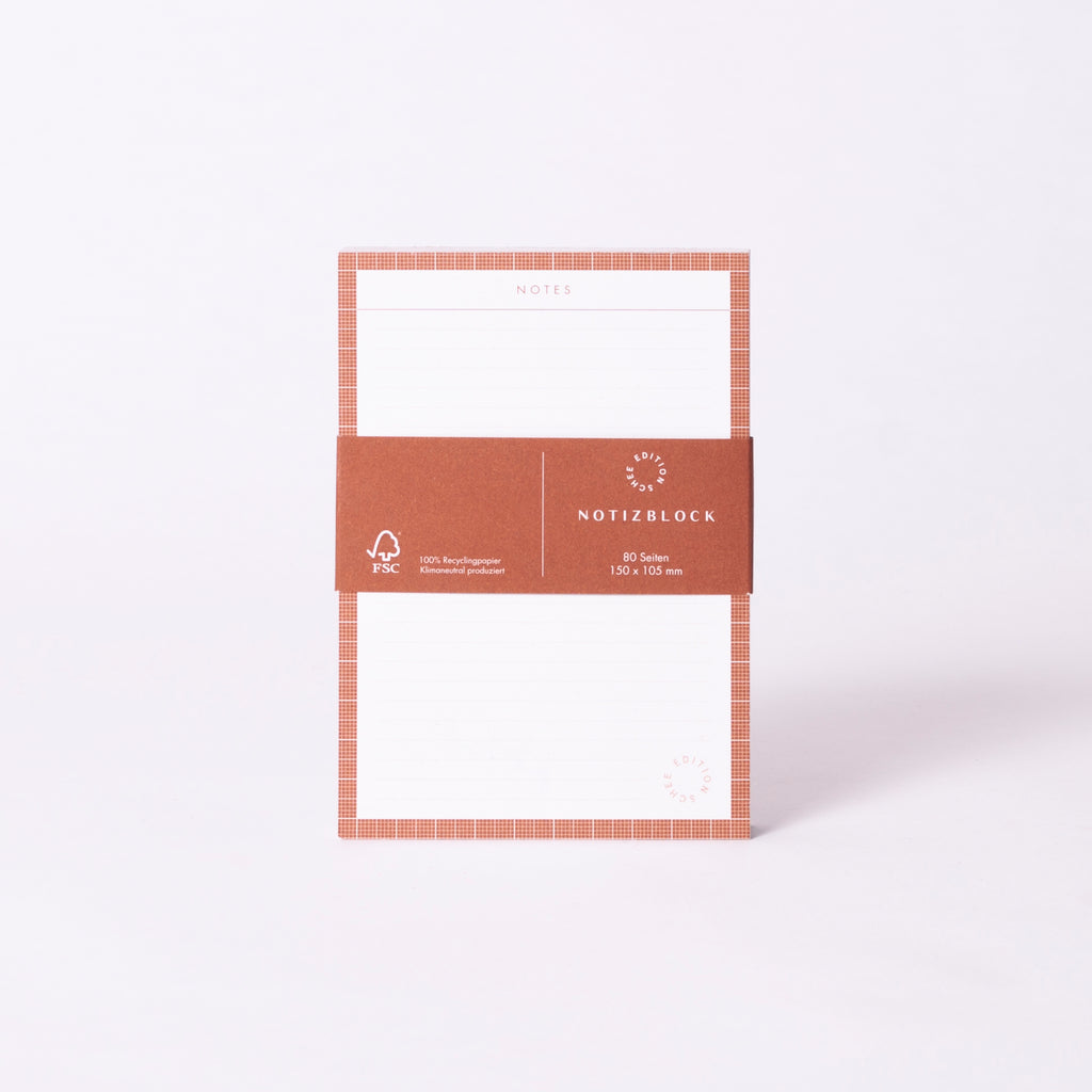 Edition SCHEE Notizblock "Milimeter" Notes rot