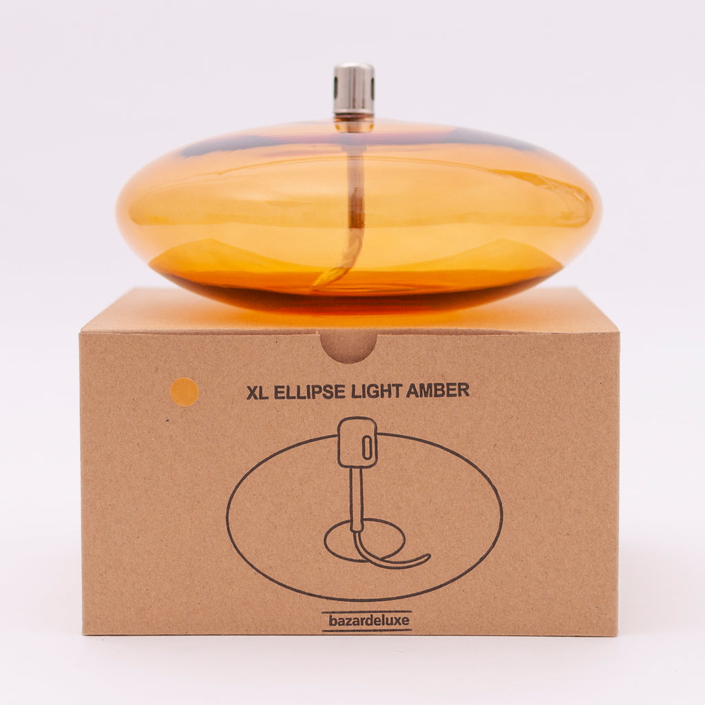 bazardeluxe Öllampe Ryon Ellipse Amber XL