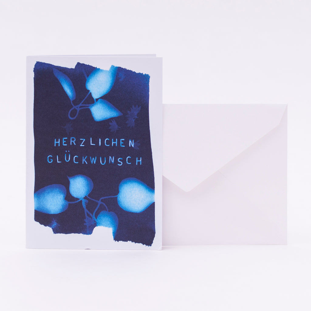 Edition SCHEE Grußkarte "Cyano Herzlichen Glückwunsch"