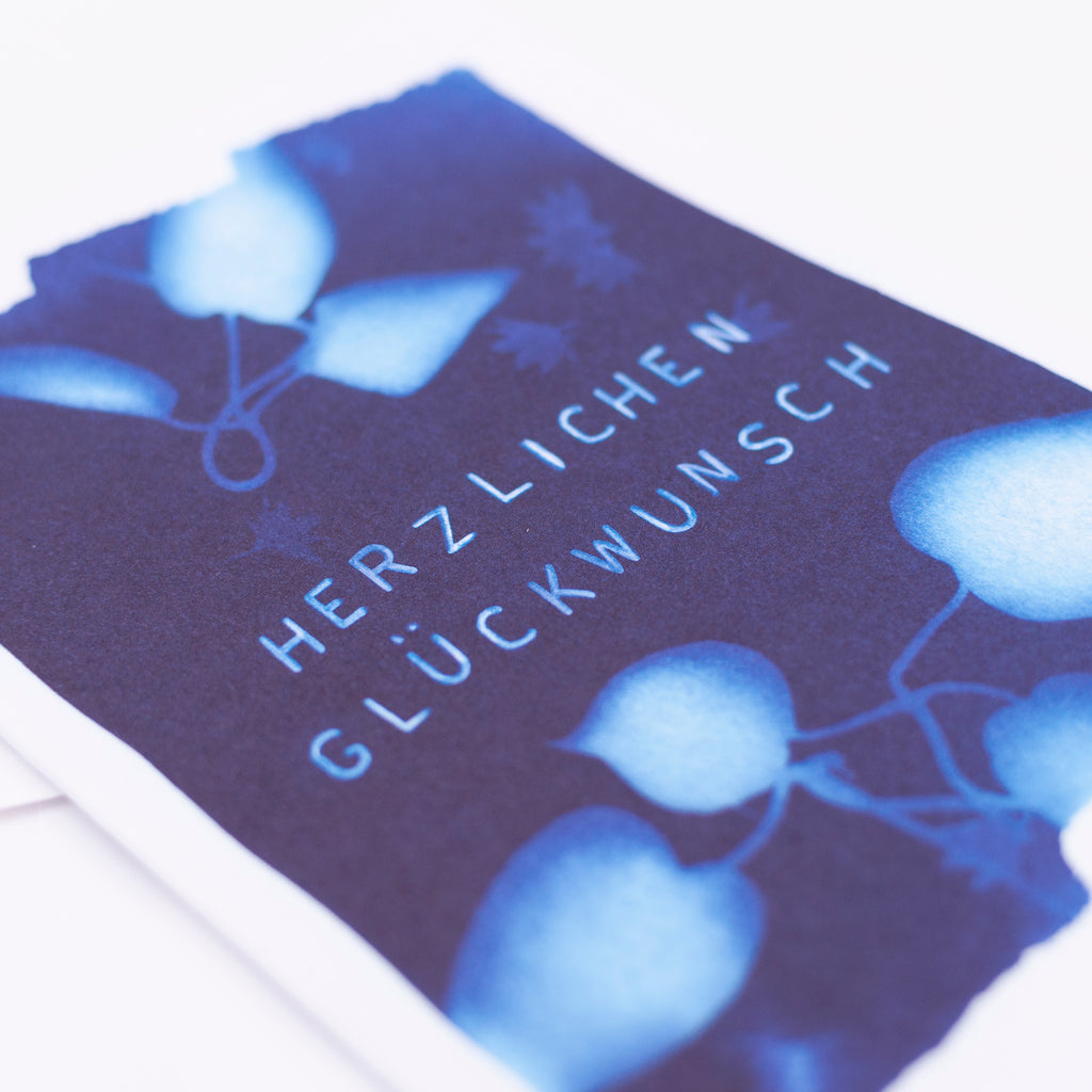 Edition SCHEE Grußkarte "Cyano Herzlichen Glückwunsch"