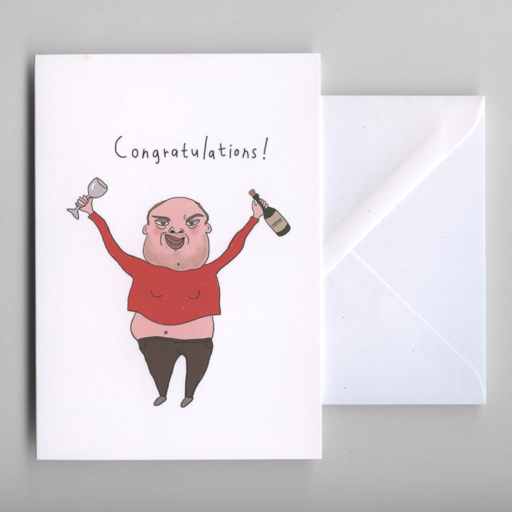 Eat Mielies Weird Illustration Grußkarte "Congratulations Man"