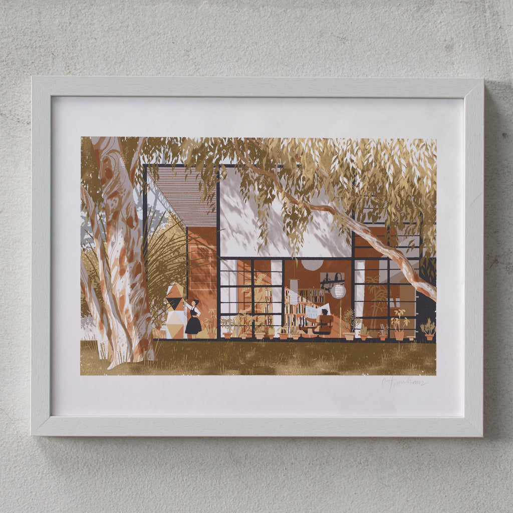 Chris Turnham Eames House (11 x 14 Inch) weiß