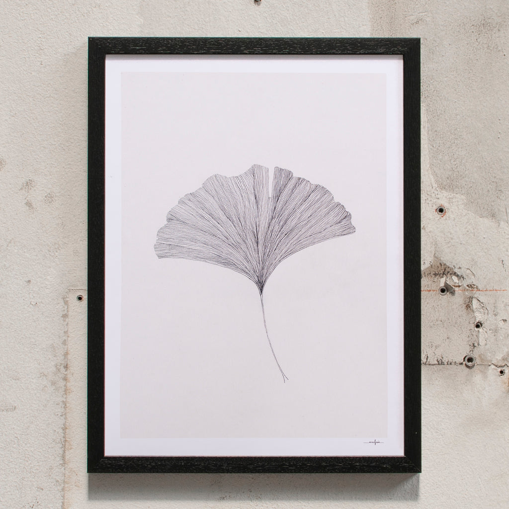 Ana Frois Gingko Leaf (30 x 40cm) schwarz