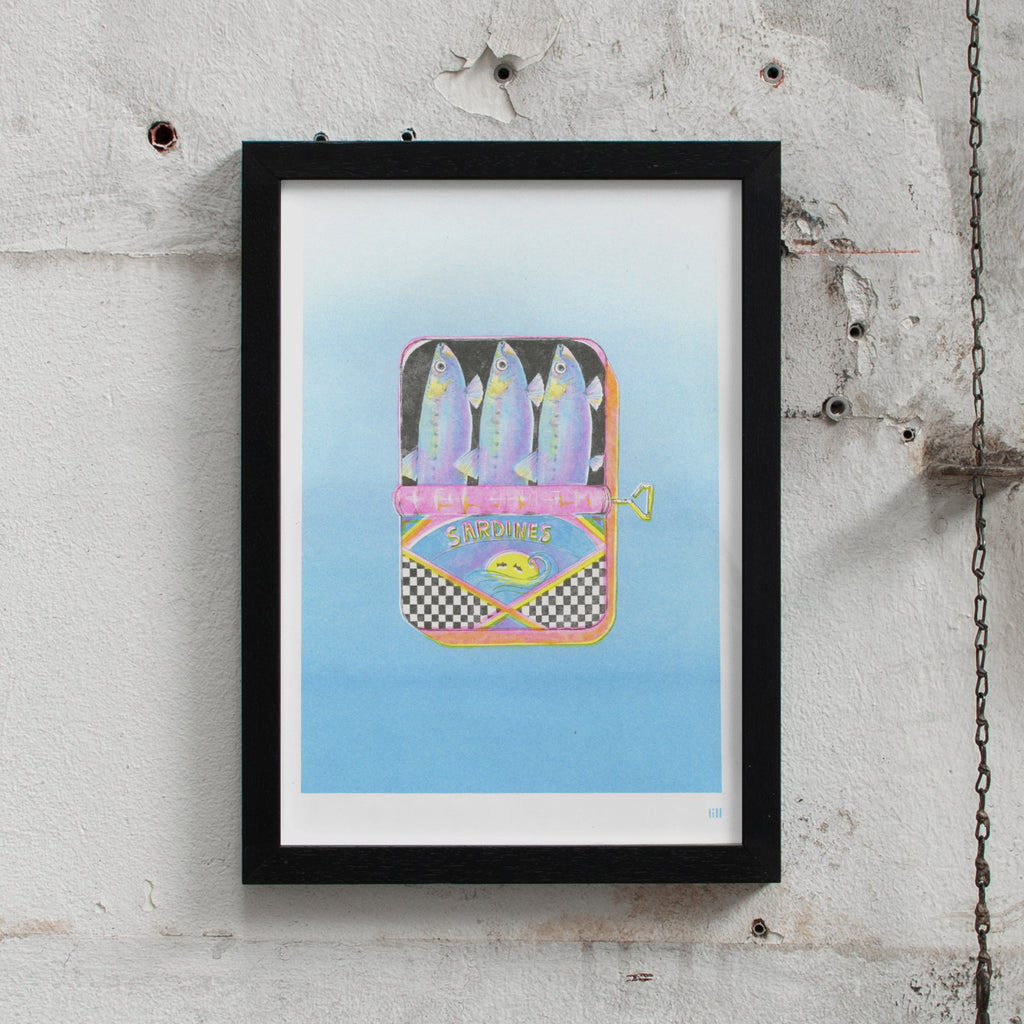 lillillustration Sunset Sardines (Din A4) schwarz
