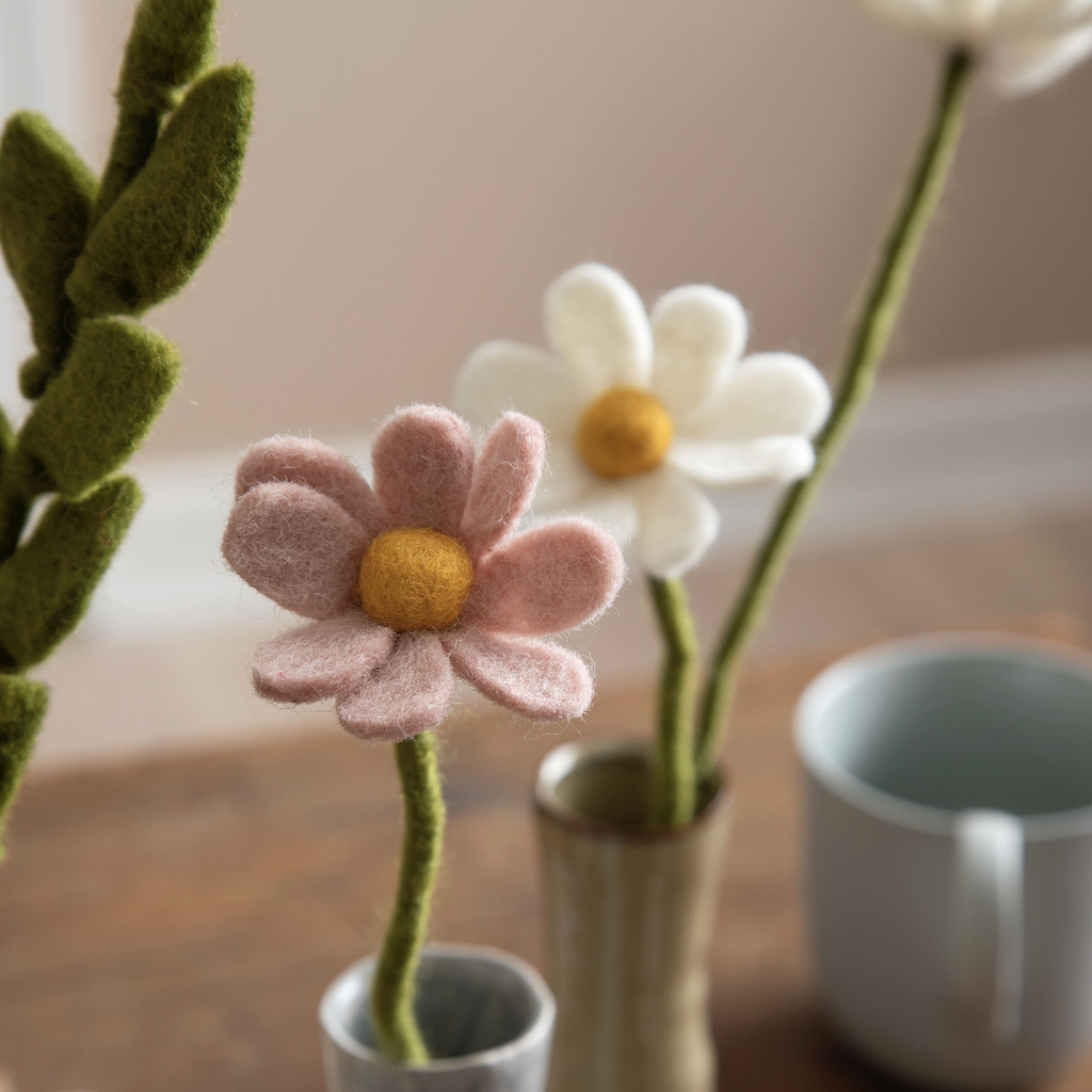 Gry & Sif Filzblume Margerite Dusty Rose
