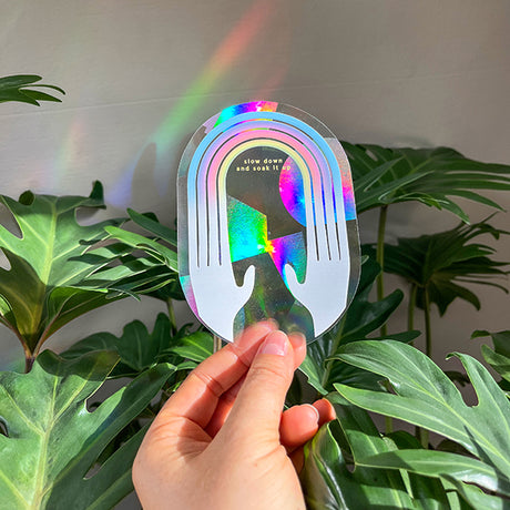 Botanopia Rainbow Sticker "Slow down and soak it up"