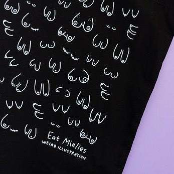 Eat Mielies Weird Illustration Tote Bag XL "Black"
